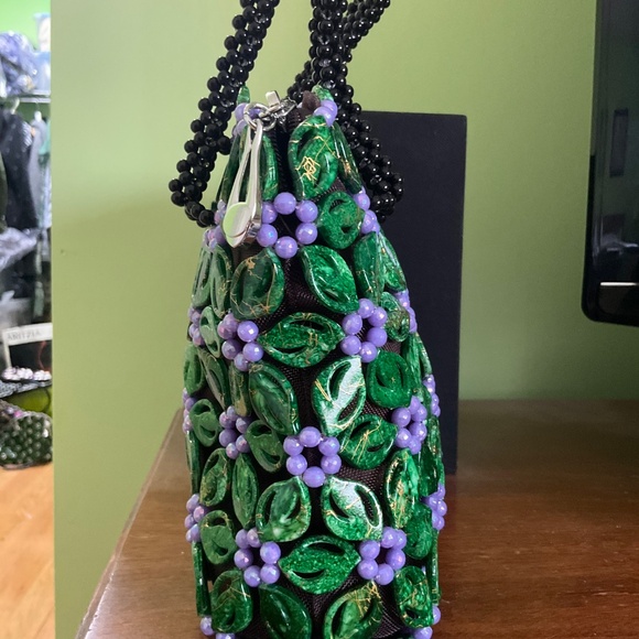 Handmade women‘s bag, one of kind, green and purple color.Brand new. - Picture 2 of 6